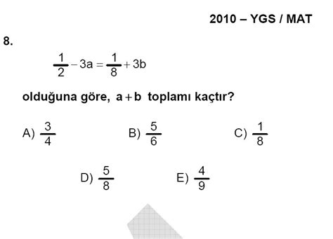 2006 ygs matematik soruları